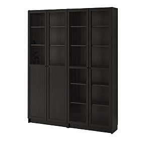 Dulap cu vitrina IKEA Billy  / Oxberg  black-brown glass 160x30x202 cm