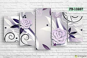 Tablou multicanvas Art.Desig Purple flowers FB-10267