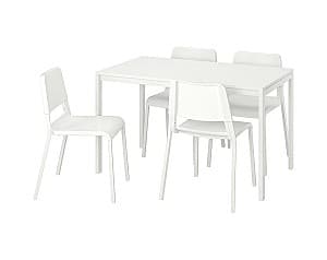 Set de masa cu scaune IKEA Melltorp/Teodores White (4 scaune)