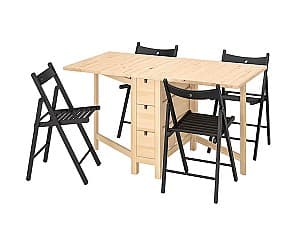 Set de masa cu scaune IKEA Norden / Terje birch-black ( 4 scaune)
