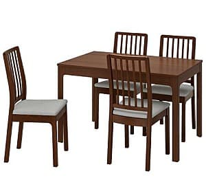Set de masa cu scaune IKEA Ekedalen / Ekedalen brown Orrsta gray (4 scaune )