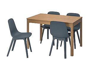 Set de masa cu scaune IKEA Ekedalen/Odger 120x180 Stejar/Albastru (1+4)