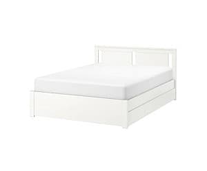 Pat IKEA Songesand white 160×200 cm ( 2 cutii depozitare)