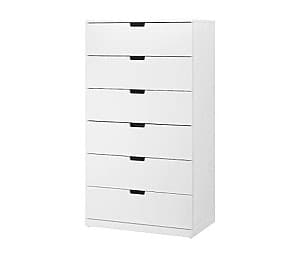 Comoda IKEA Nordli white 80×145 cm (6 sertare)