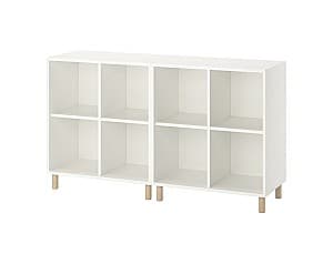 Etajera IKEA Eket white/wood 140x35x80 cm