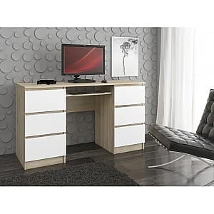 Письменный стол Akord A-11 6SZ White/Sonoma Oak