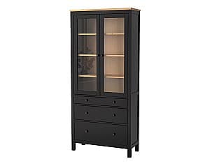 Dulap cu vitrina IKEA Hemnes black-brown 90x197 cm