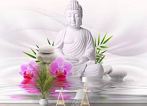 Fototapet 3d Art.Desig Buddha și spa pietre cu orhidee
