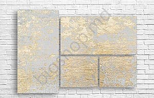 Tablou multicanvas Art.Desig ABSTRACTIERE DE AUR PE FUNDAL ALBASTRU