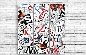 Модульная картина Art.Desig АБСТРАКЦИЯ ГАЗЕТА