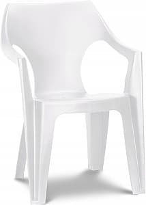 Scaun din plastic Keter Dante Low Back  White (220573)