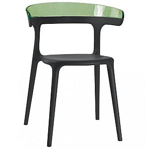 Scaun din plastic Papatya Luna Green/Black