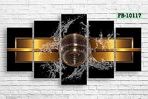 Tablou multicanvas Art.Desig Golden Disco Ball FB-10117