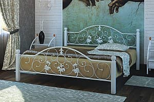 Pat Metall-Design Josephine 160x200 (picioare lemn) Alb