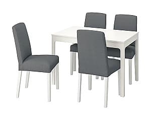 Set de masa cu scaune IKEA Ekedalen / Bergmund White/Nykvarn Gray/White 120/180 cm