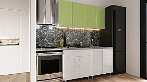 Кухня PS Мини (High Gloss) 1.6 m Green/White