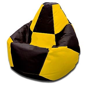 Пуф Beanbag Pear Chess XL Black Yellow