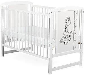 Кроватка BabyNeeds Timmi Girafa + опускающаяся стенка (White)