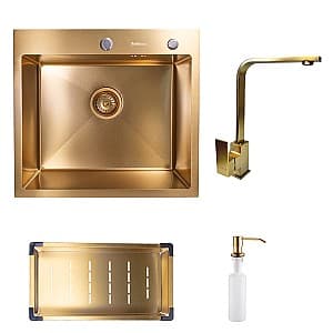 Chiuveta de bucatarie SanDonna HD5550 Auriu + Baterie NERA Auriu