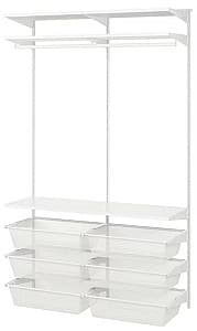 Стеллаж IKEA Boaxel 2 секции 125x40x201 Белый