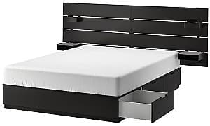 Кровать IKEA Nordli с изголовьем 160х200 Антрацит(Черный)
