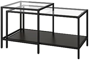 Masa de reviste IKEA Vittsjo 90x50 Negru-maro/Sticla