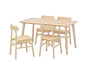 Set de masa cu scaune IKEA Lisabo/Ronninge 140x78 Furnir frasin/Mesteacan(Bej)