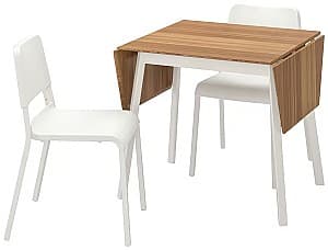 Set de masa cu scaune IKEA PS 2012/Teodores Bambus Alb/Alb