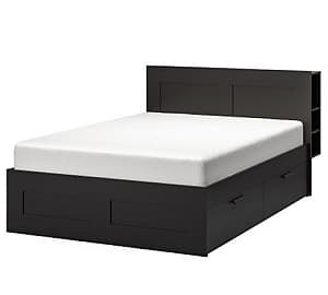 Pat IKEA Brimnes Black Luroy 180×200 cm (4 cutii cu depozitare)
