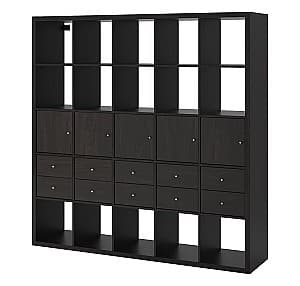 Etajera IKEA Kallax black-brown 182x182