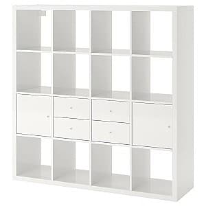 Etajera IKEA Kallax с 4 organizatoare 147x147 Lucios/Alb