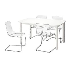 Set de masa cu scaune IKEA Strandtorp/Tobias white (4 scaune)