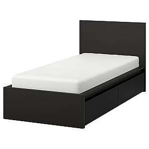 Pat copii IKEA Malm 2 cutii depozitare 90х200 Negru-Maro