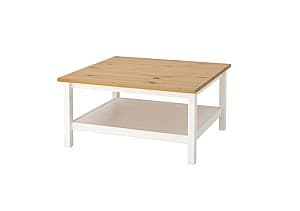 Журнальный столик IKEA Hemnes white, light brown 90×90 см