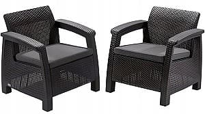 Set de mobila de grădină Keter Corfu Duo Set Graphite/Coolgrey