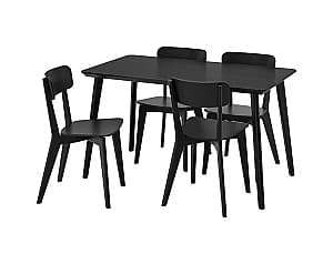 Набор стол и стулья IKEA Lisabo / Lisabo black/black 140x78 cm ( 4 стулья)