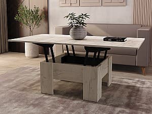 Masa de reviste ML Mobila Transformer Stejar Kraft Alb