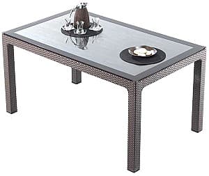 Стол Heniver Rattan (со стеклом) 70x120 Коричневый