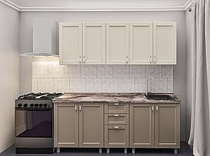 Кухня PS Лена 2 м (краска, фрез. Модерн) Бежевый/Капучино