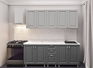 Bucatarie PS Lena 2 m (vopsita, frez. Clasic) Gri Deschis/Gri