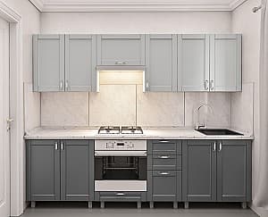 Кухня PS Юля 2.6 м (краска, фрез. Модерн) Светло Серый/Серый