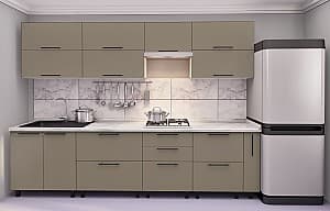 Кухня PS Квадро 3 м (краска, фрез. Гладкий) Капучино