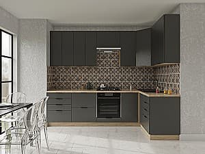 Кухня Confort-NV Крафт 2.8x1.4 м Серый Графит