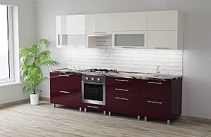 Bucatarie PS Blum (High Gloss) 2.8 m Beige/Bordo