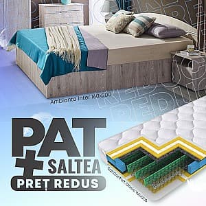 Кровать Ambianta Inter 1.6 м Самоа Белый + Матрас Salt Confort Clasic 160x200