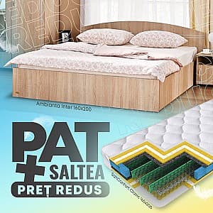 Кровать Ambianta Inter 1.6 м Бардолино + Матрас Salt Confort Clasic 160x200