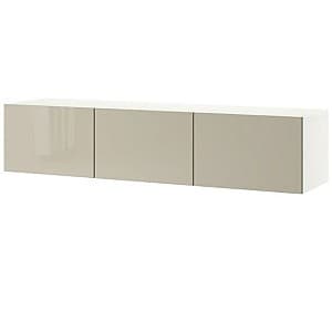 Тумба под ТВ IKEA Besta White / Selsviken glossy beige