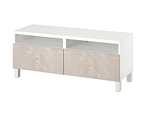 Тумба под ТВ IKEA Besta white/Bergsviken/Stubbarp beige 120x42x48 см