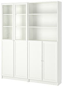 Dulap cu vitrina IKEA Billy / Oxberg White 160x30x202 cm