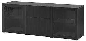 Витрина IKEA Besta black-brown Lappviken / Sindvik glass black-brown